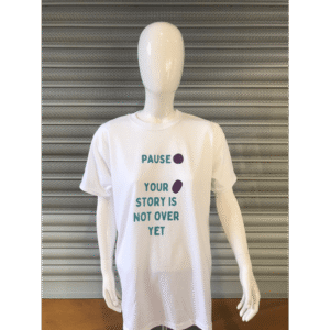 Pause Your Story Is Not Over Yet T-shirt (Purple) LARGE SIZE