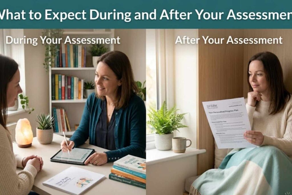 During and after private mental health assessment 